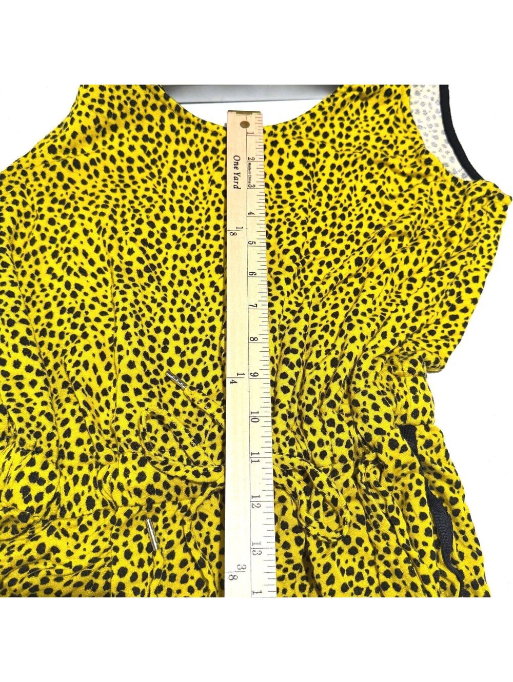 Top Shop Sleeveless Scoop Neck Yellow Leopard Print Jumpsuit Size 10